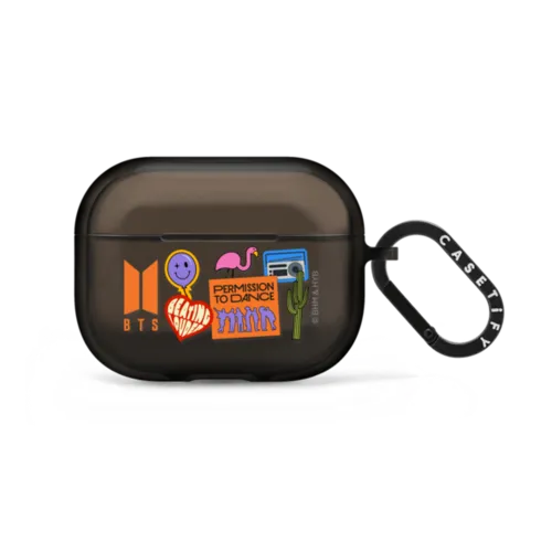 BTS Edition PTD Sticker AirPods Case | AirPods Pro 2 / Earbuds Impact Case / Black | Image 1