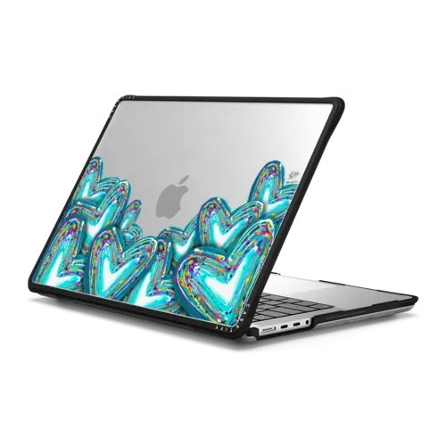 Corazon de Fer Love in Teal | MacBook Pro 14-inch (M1 - M5) / MacBook Impact Case / Black | Image 1