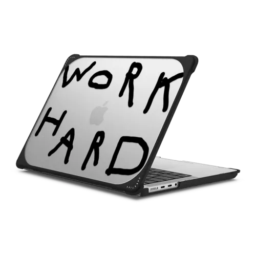 WORK HARD BLACK | MacBook Pro 14-inch (M1 - M5) / MacBook Bounce Case / Black | Image 1