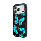 Blue Monarca by Sofia Castellanos | iPhone 17 Pro Max / Impact Case MagSafe Compatible / Matte Black | Image 2