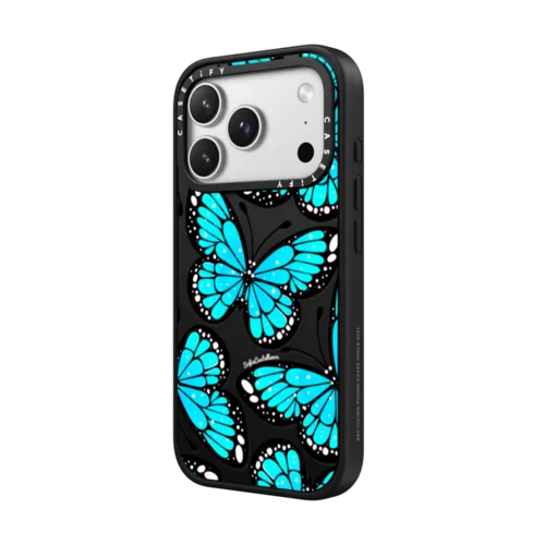 Blue Monarca by Sofia Castellanos | iPhone 17 Pro Max / Impact Case MagSafe Compatible / Matte Black | Image 2