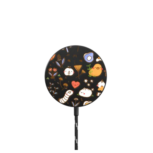 doodles |   / PowerThru Magnetic Wireless Charger MagSafe Compatible / Black | Image 1