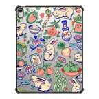 Rabbit Garden by Georgina Leung | iPad Air 13-inch (M2 - M4) / iPad Impact Case / Black | Image 1