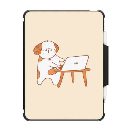 tech dog by smoleart | iPad Pro 11-inch (3rd/4th gen) / iPad Impact Folio Case / Black | Image 1