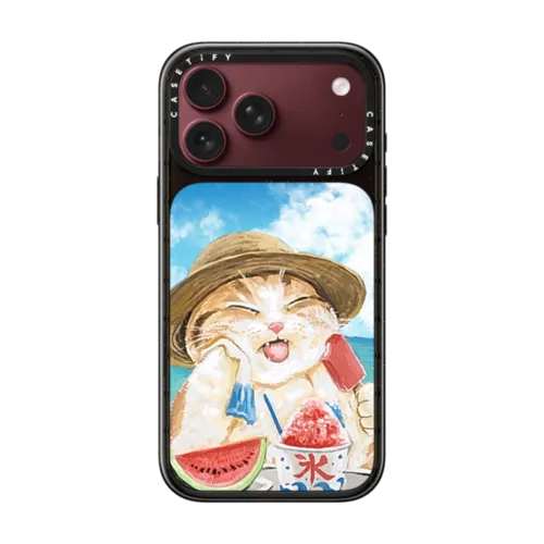 Vacation cat | iPhone 18 Pro Max / Impact Case MagSafe Compatible - Glossy / Glossy Black | Image 1