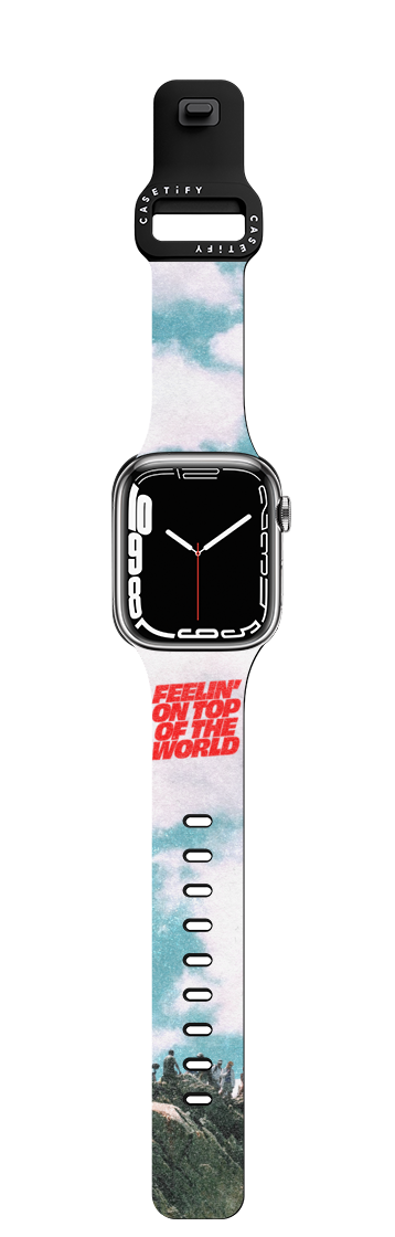 FEELIN' ON TOP OF THE WORLD by Okiden | Apple Watch Series 7-9 (45mm) / Impact Band / Black | Image 1