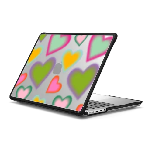 Hearts MacBook Case by Quotes by Christie | MacBook Pro 14-inch (M1 - M5) / MacBook Impact Case / Black | Image 1