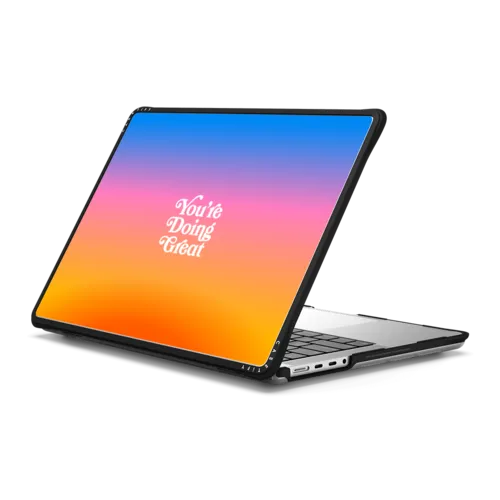 You're Doing Great MacBook Case by Quotes by Christie | MacBook Pro 14-inch (M1 - M5) / MacBook Impact Case / Black | Image 1