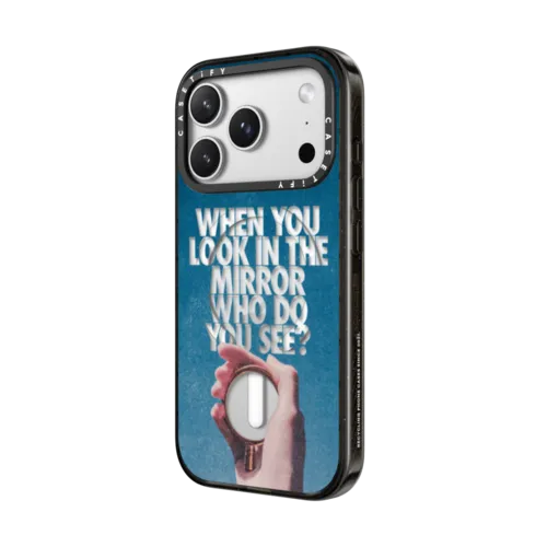 WHEN YOU LOOK IN THE MIRROR WHO DO YOU SEE? by Okiden | iPhone 17 Pro Max / Impact Case MagSafe Compatible / Black | Image 2