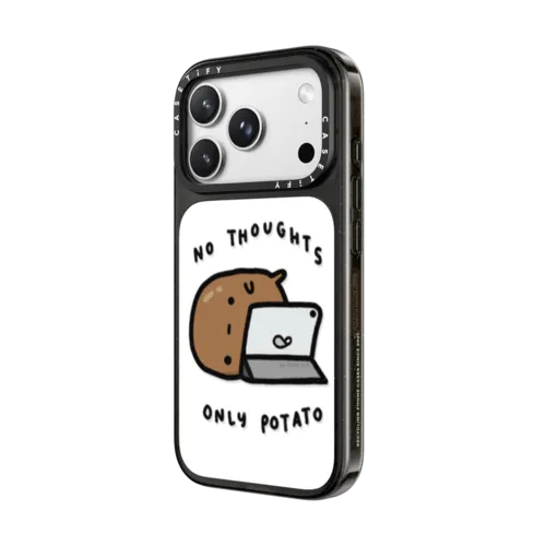 no thoughts by sad potato club | iPhone 18 Pro Max / Impact Case MagSafe Compatible - Glossy / Glossy Black | Image 2