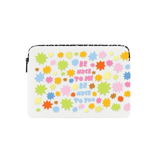 Be Nice By Kristen Peers | Small (13") / Impact Laptop Sleeve / Multicolor | Image 1