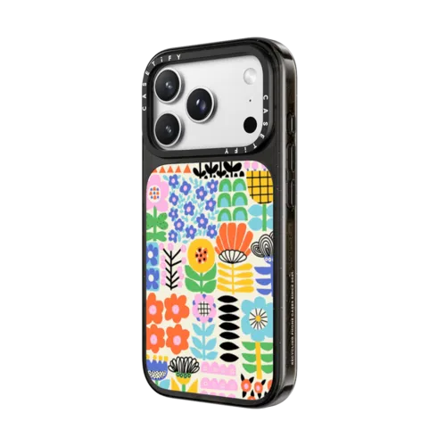 Scandinavian Maximalist Florals by Sandra Hutter | iPhone 18 Pro Max / Impact Case MagSafe Compatible - Glossy / Glossy Black | Image 2
