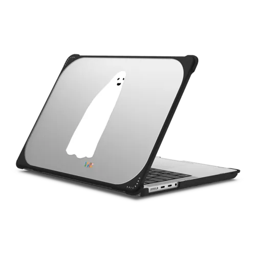 Happy Ghost | MacBook Pro 14-inch (M1 - M5) / MacBook Bounce Case / Black | Image 1