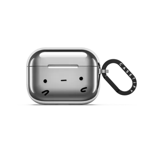 sad potato face by sad potato club | AirPods Pro 3 / Earbuds Mirror Case / Silver | Image 1