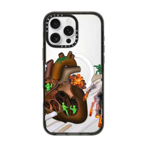 WAR ON HEART IPHONE BY SUE TSAI | iPhone 16 Pro Max / Impact Case MagSafe Compatible / Black | Image 1