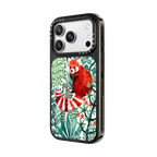Red Panda Florals by Papio Press | iPhone 18 Pro Max / Impact Case MagSafe Compatible - Glossy / Glossy Black | Image 2