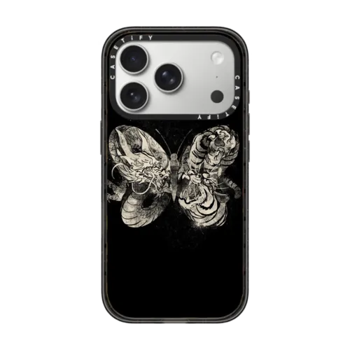 Dragon Tiger Tattoo Butterfly | iPhone 17 Pro / Impact Case MagSafe Compatible / Tortoiseshell | Image 1