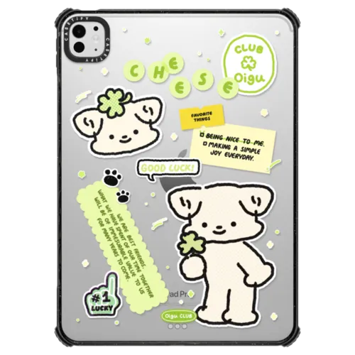 Cheese with a clover | iPad Pro 11-inch (M4/M5) / iPad Impact Case / Black | Image 1