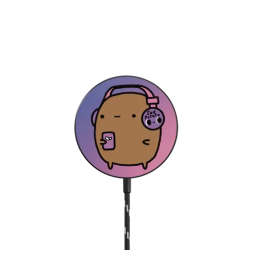 lofi potato by sad potato club |   / PowerThru Magnetic Wireless Charger MagSafe Compatible / Black | Image 1