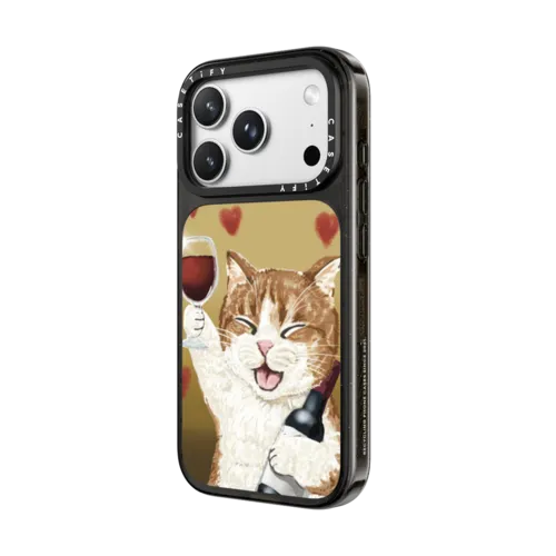 Cheers cat | iPhone 18 Pro Max / Impact Case MagSafe Compatible - Glossy / Glossy Black | Image 2