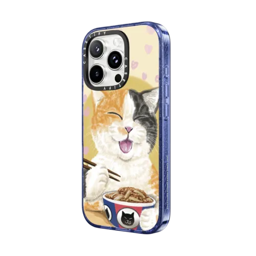 Gyudon cat | iPhone 16 Pro / Impact Case MagSafe Compatible / Glitter Indigo | Image 2