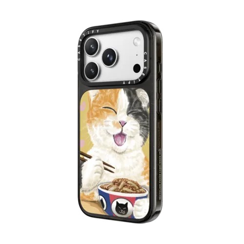Gyudon cat | iPhone 18 Pro Max / Impact Case MagSafe Compatible - Glossy / Glossy Black | Image 2