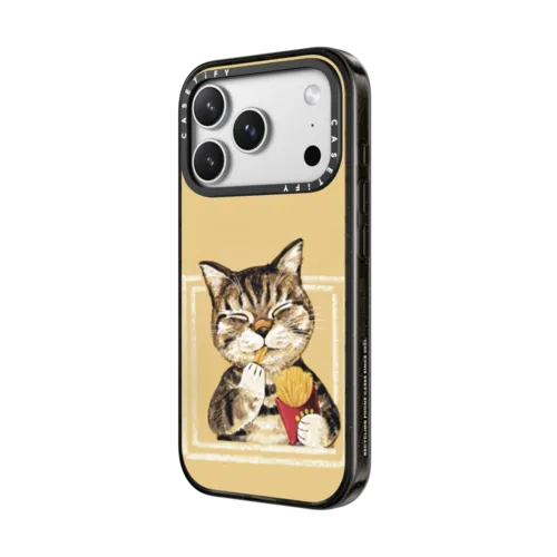 French fries cat | iPhone 17 Pro Max / Impact Case MagSafe Compatible / Black | Image 2