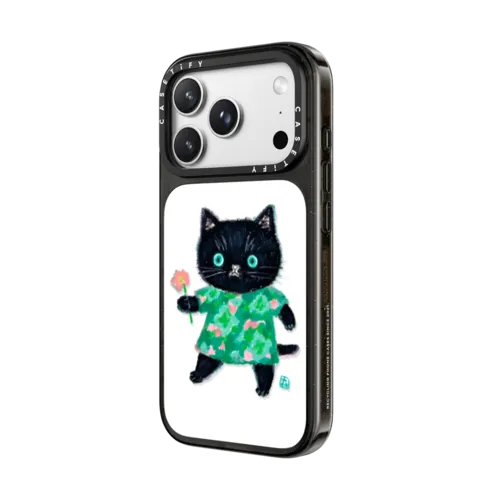 FLOWER CAT | iPhone 18 Pro Max / Impact Case MagSafe Compatible - Glossy / Glossy Black | Image 2