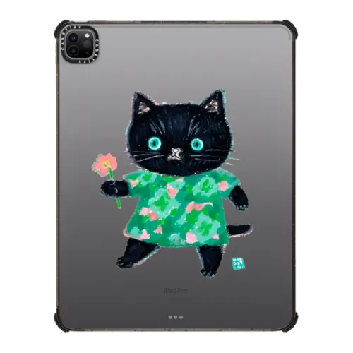 FlOWER CAT | iPad Pro 12.9-inch (5th/6th gen) / iPad Impact Case / Black | Image 1
