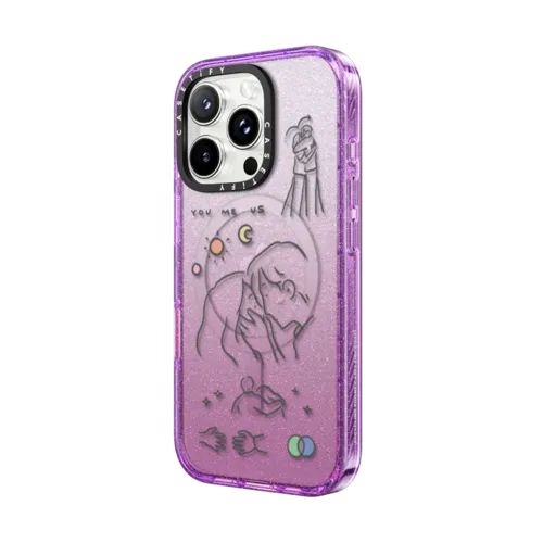 I love us by ReenP | iPhone 16 Pro Max / Impact Case MagSafe Compatible / Glitter Purple | Image 2