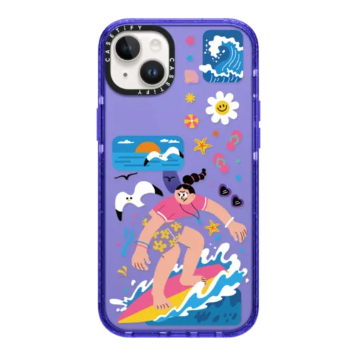 Ride the Waves | iPhone 14 Plus / Impact Case / Peri Purple | Image 1