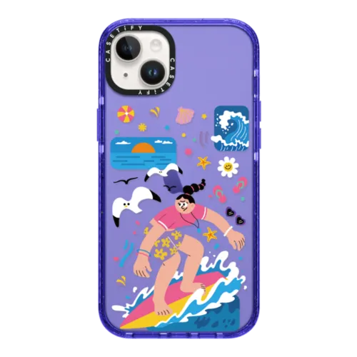 Ride the Waves | iPhone 14 Plus / Impact Case / Peri Purple | Image 1