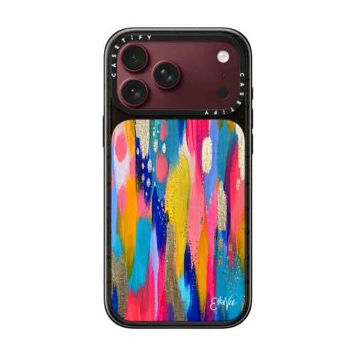 EttaVee Summer Brushstroke | iPhone 18 Pro Max / Impact Case MagSafe Compatible - Glossy / Glossy Black | Image 1