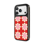 Retro Floral Red and Pink | iPhone 18 Pro Max / Impact Case MagSafe Compatible - Glossy / Glossy Black | Image 2