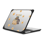 Pigeon and Daisies | MacBook Pro 14-inch (M1 - M5) / MacBook Bounce Case / Black | Image 1