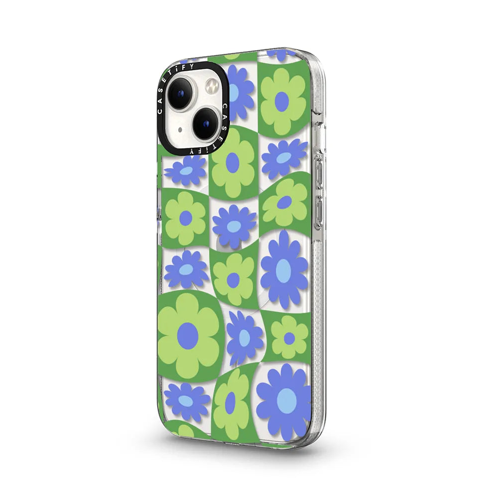 Warped Floral Checker