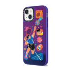 Swing the Racket | iPhone 14 Plus / Mirror Case MagSafe Compatible / Purple Disco on Purple | Image 2
