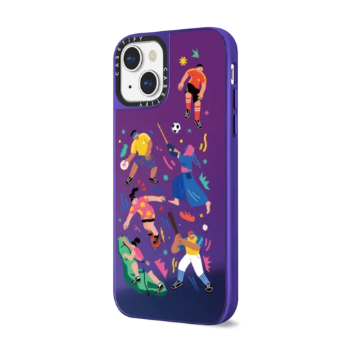 Feel Good | iPhone 14 Plus / Mirror Case MagSafe Compatible / Purple Disco on Purple | Image 2