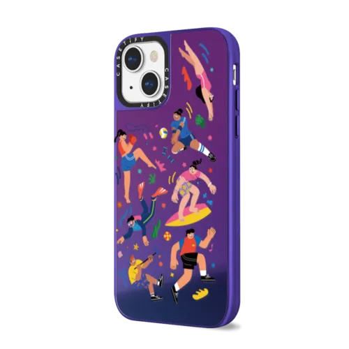 Chill Vibes | iPhone 14 Plus / Mirror Case MagSafe Compatible / Purple Disco on Purple | Image 2