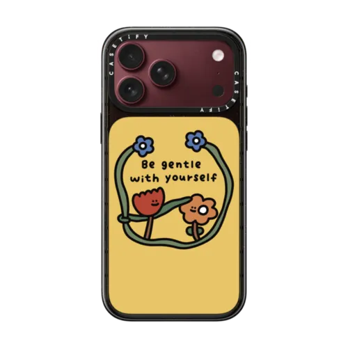 BE GENTLE WITH YOURSELF BY SHAO SHAO | iPhone 18 Pro Max / Impact Case MagSafe Compatible - Glossy / Glossy Black | Image 1