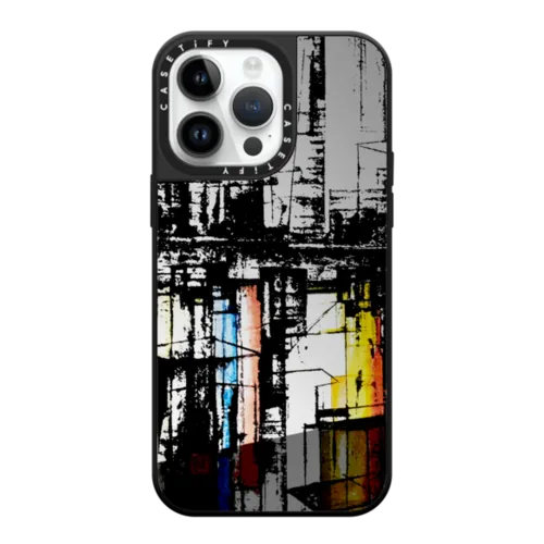 HKID Metallic by Eric Ho | iPhone 14 Pro Max / Mirror Case MagSafe Compatible / Silver on Black | Image 1
