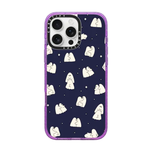 Ghost Lovers by Joce Cova | iPhone 16 Pro Max / Impact Case MagSafe Compatible / Glitter Purple | Image 1
