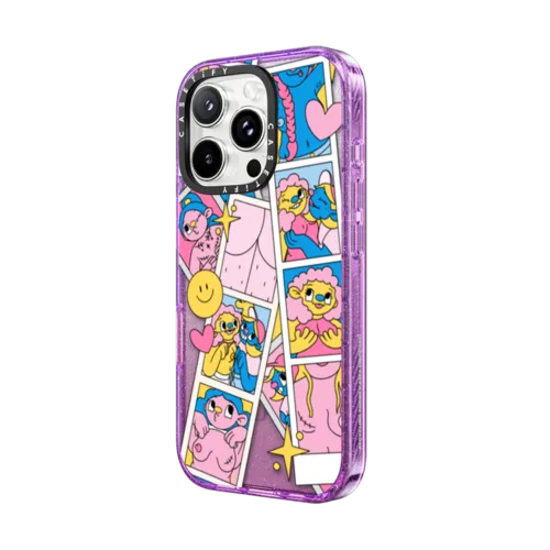 Breast Friends by Bobbi Rae | iPhone 16 Pro Max / Impact Case MagSafe Compatible / Glitter Purple | Image 2