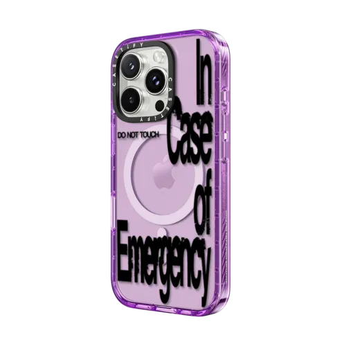 "In Case of Emergency" by Milan Doctor | iPhone 16 Pro Max / Impact Case MagSafe Compatible / Purple | Image 2