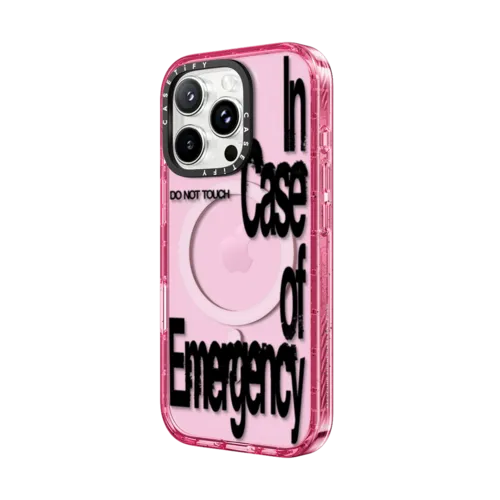 "In Case of Emergency" by Milan Doctor | iPhone 16 Pro Max / Impact Case MagSafe Compatible / Pink Fizz | Image 2