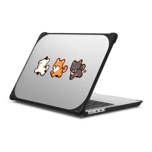Trotting Trio by PIKARAR | MacBook Pro 14-inch (M1 - M5) / MacBook Bounce Case / Black | Image 1