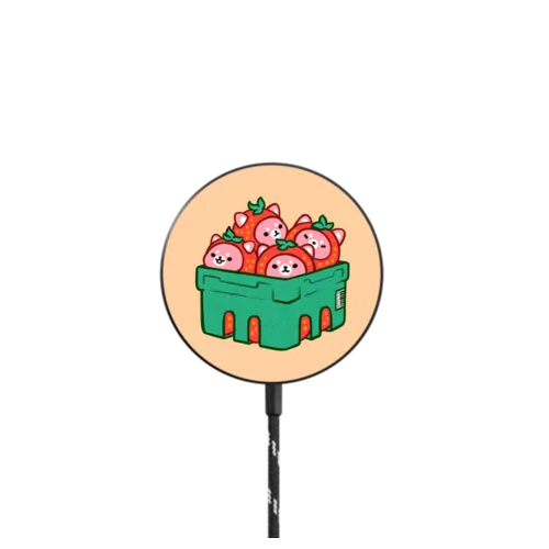 Strawberry Box by PIKARAR |   / PowerThru Magnetic Wireless Charger MagSafe Compatible / Black | Image 1