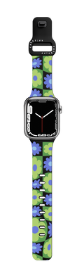 Warped Floral Checker | Apple Watch Series 7-9 (45mm) / Impact Band / Black | Image 1