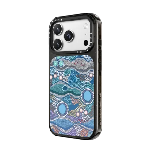 Wattamolla - Aboriginal Art | iPhone 18 Pro Max / Impact Case MagSafe Compatible - Glossy / Glossy Black | Image 2