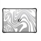 Marble Transparent Trippy Wavy Swirl White Spiral Warp Twirl Retro 70s Psychedelic Acid Groovy Abstract Pattern | MacBook Pro 14-inch (M1 - M5) / MacBook Impact Case / Black | Image 2